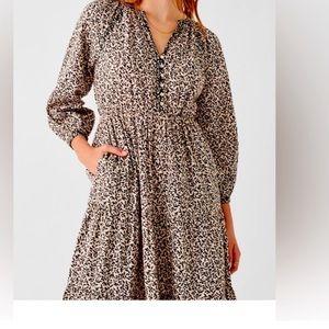 Faherty Phoebe Printed long sleeve maxi dress